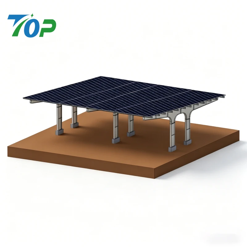 Hot-Dip Galvanized Solar Parking ລະບົບຕິດຕັ້ງ Carport